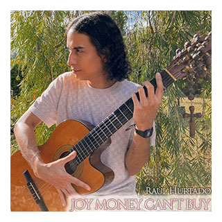 Joy Money Can't Buy artwork showing Raul holding a guitar with a rosary