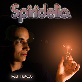 Spiridelia artwork showing Raul Hurtado looking at an incandescent light bulb